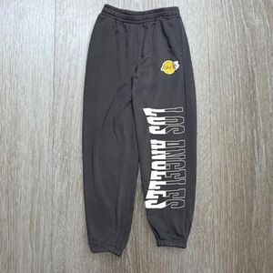 Nba Men's Black and Grey Joggers-tracksuits